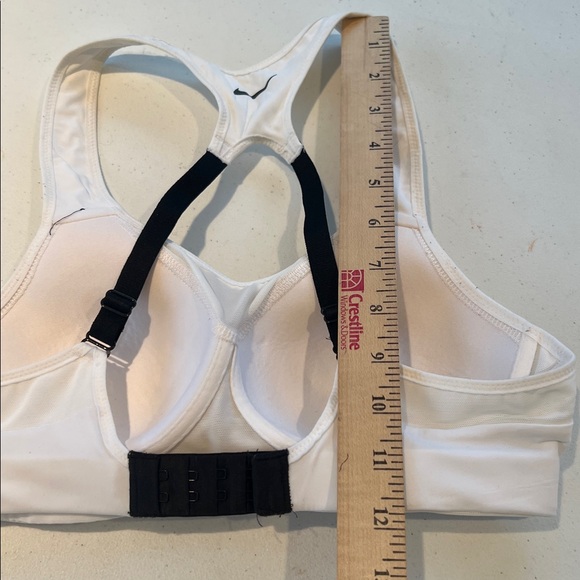 Nike Dri-Fit Alpha padded adjustable racerback running sports bra white black XS - Picture 8 of 9